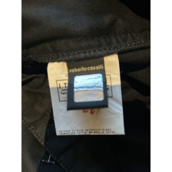 Just Cavalli Gold Label black pant jeans rhinestone gold embellished sz 40 Italy - Picture 12 of 16